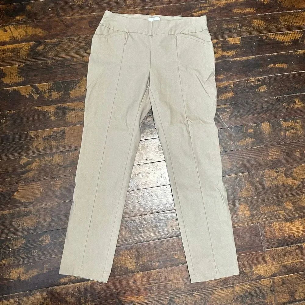 Chico’s stretchy tan So slimming 6/0.5 travelcore pull on pants